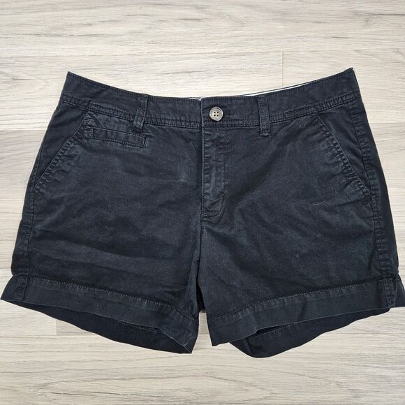 OLD NAVY Womens Black Perfect Shorts Khaki Chinos Size 6 - Picture 1 of 7